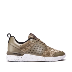 Supra SCISSOR Lave Sneakers Dame Olivengrønne/Hvite | NO-26574